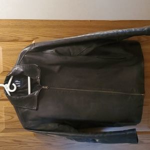 Men's size medium black leather jacket from Gap